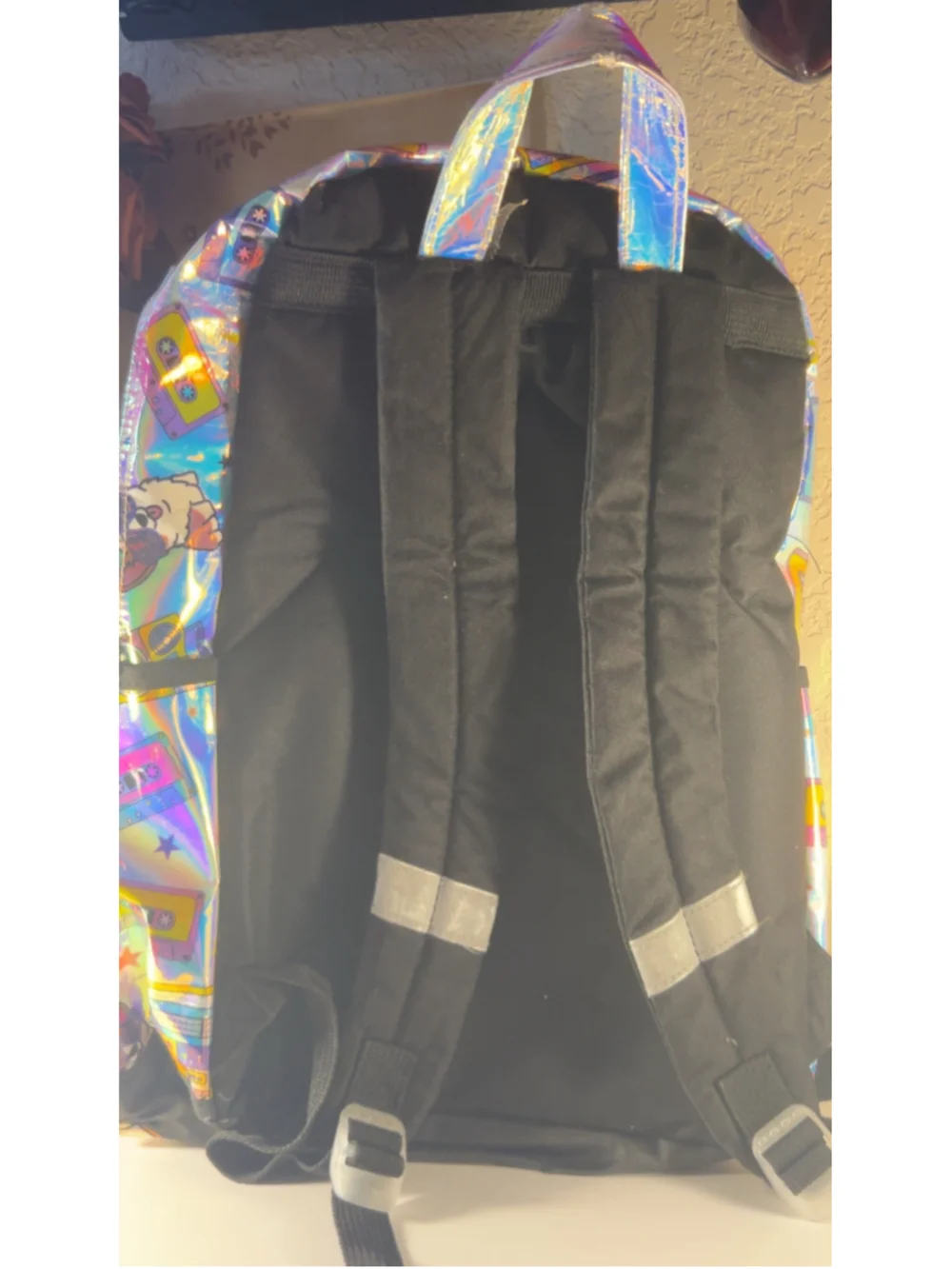 Women's Unbranded Corgi Print Holographic Backpack One Size Blue Multi-color